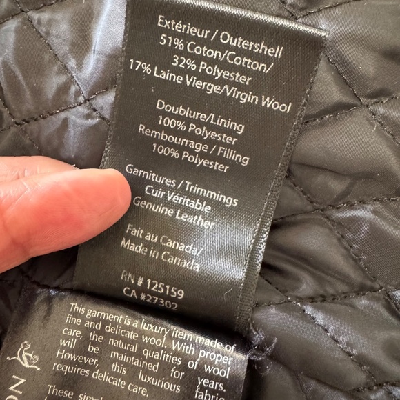 Mackage  Canada Black Trench Coat leather with wool SZ - Picture 12 of 16